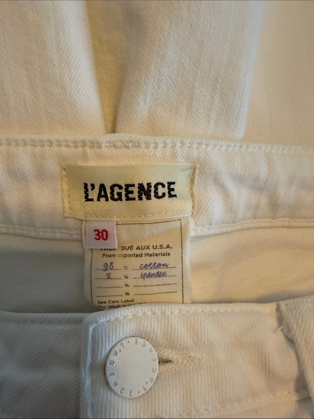 L'AGENCE White High Rise Cropped Wide-Leg Jeans - Picture 3 of 8
